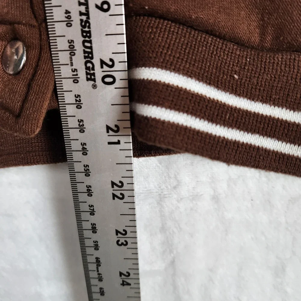 New Look Womens XL Brown Varsity Jacket Hooded LA 23 Star Patch - Picture 8 of 10